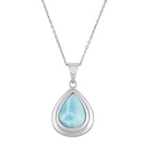 Sterling Silver Teardrop Larimar Pendant - $76.00