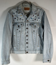 VTG Weathered Distressed Levi Strauss &amp; Co Red Tag Denim Jean Jacket Sz Large - £38.94 GBP