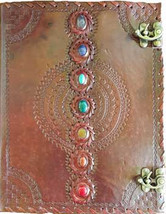 10&quot; X 13&quot; Chakra Leather Blank Book W/ Latch - $166.09