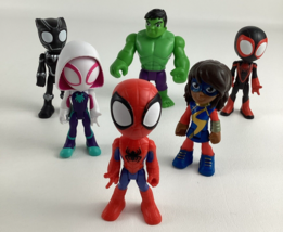 Marvel Spidey &amp; His Amazing Friends Action Figure Lot Hulk Black Panther Ghost - $29.65