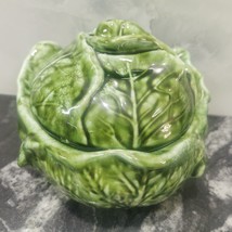 Vintage Cabbage Bowl With Lid Majolica Ceramics Soup Salad Signed Sonia - $37.04