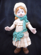 Victorian Design Dress &amp; Hat Bisque Porcelain Girl Ornament Figurine 5 3... - £15.71 GBP