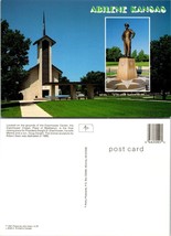 Kansas Abilene President Dwight Eisenhower Chapel Standing Statue VTG Postcard - £7.44 GBP