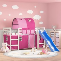 Kids&#39; Loft Bed with Tunnel Pink 80x200 cm Solid Wood Pine - £193.66 GBP
