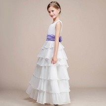 Birthday Party Dress For Kids Girl Tier Formal Communion Princess Gowns White Ch - £122.30 GBP