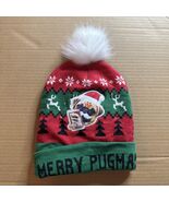 Christmas Beanie Hat Merry Pugmas Red Green One Size Fits Most Lights Up - €7,70 EUR
