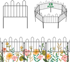 Decorative Garden Fence 18 Pack, Total 25Ft (L) X 20In (H) No Dig Rustproof Wire - £49.40 GBP