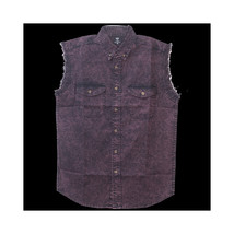 Mens Cutoffs Burgundy Acid Wash Shirt - $123.24