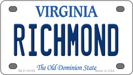 Richmond Virginia Novelty Mini Metal License Plate Tag - £11.72 GBP