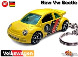  RARE KEYCHAIN YELLOW VW NEW BEETLE GREAT GIFT MATCHBOX SIZE - $38.98