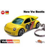  RARE KEYCHAIN YELLOW VW NEW BEETLE GREAT GIFT MATCHBOX SIZE - $38.98