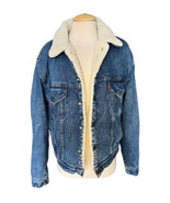 LEVI&#39;S Sherpa Lined Denim Jean Trucker Jacket Sz 44R San Francisco USA V... - £77.84 GBP