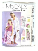 McCalls Sewing Pattern 6225 Robe Pajamas Nightgown Girls Size M-XL 7-16 - $8.06