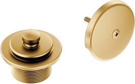 Moen T90331Bg Push-N-Lock Tub And Shower Drain Kit With 1-1/2 Inch, Brushed Gold - £93.51 GBP