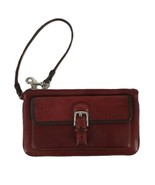 Vintage COACH Soho Red Brown Leather Top Zip Wristlet Clutch w/ Buckle - £18.48 GBP