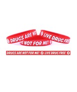70 Adult 30 ChildRed Ribbon Wristbands - Drugs Are Not For Me / Live Dru... - $79.17 CAD