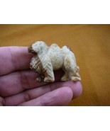 (Y-CAM-567) CAMEL camels TAN BROWN stone gemstone carving DESERT DROMEDA... - $14.01