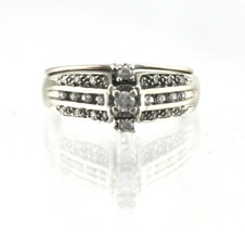 1/3 ct Diamond Bridal Wedding Ring Set REAL Solid 10 K White Gold 3.9 g Size 7 - £451.83 GBP