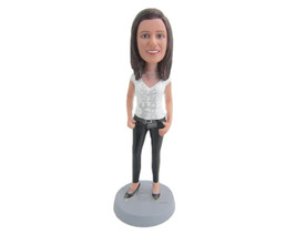 Custom Bobblehead Sexy Girl In Trendy Top Striking In A Confident Pose - Leisure - £66.14 GBP