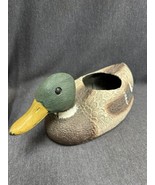 Vintage Mallard Drake Duck Decoy Flower Pot Planter Holder For Pots Up T... - $18.81