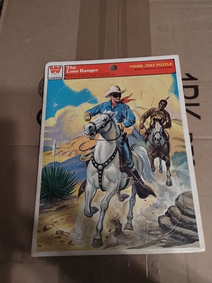 VINTAGE THE LONE RANGER FRAME TRAY PUZZLE Copyright 1951 WHITMAN 8" by 11" - $9.50
