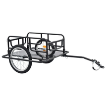 Steel Black Two-wheeled Foldable Bike Trailer Cargo Animal Trailers  - £135.30 GBP