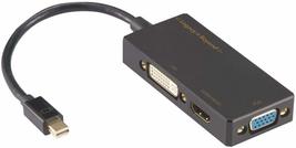 SIIG Mini DisplayPort to VGA/DVI-D/HDMI 4K 3 in 1 Adapter Converter Thunderbolt  - £31.66 GBP