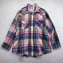 Vintage Saddlebrook Mens Pearl Snap Western Shirt Size XL Plaid Long Sleeve - £15.81 GBP