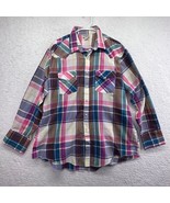 Vintage Saddlebrook Mens Pearl Snap Western Shirt Size XL Plaid Long Sleeve - £14.97 GBP