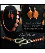 HANDMADE GOLDSTONE OVAL NECKLACE AND EARRINGS - $41.58