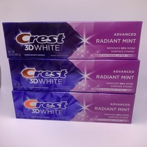 Lot of (3) Crest 3D White Toothpaste, Radiant Mint 3.8oz Exp 10/26 - £13.70 GBP