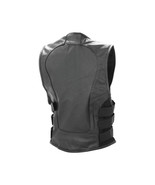 Rocky Mountain Hides Solid Genuine Buffalo Leather Vest 3 Pockets Side S... - $80.77 CAD+