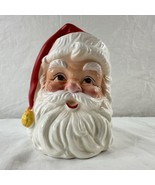 Lefton Vtg MCM Santa Face Head Planter Japan 6398 Ceramic Jolly Christma... - $132.17