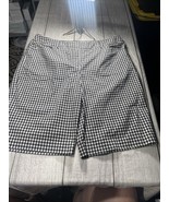 Jones New York Gingham Shorts Womens Size 16 Black And White Pockets Ber... - $12.00