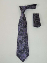 Men's Vito Rofolo Italy Tie Hankie Boxed 100% Silk VR-33 Purple Paisley image 2