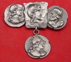 Medallion aka Etruscan aka Homeric by Shiebler Sterling Pin Bar Pin 4 Me... - £396.53 GBP