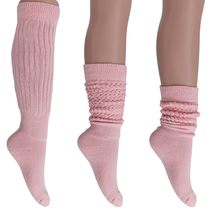 AWS/American Made Cotton Slouch Boot Socks Shoe Size 5 to 10 (Pink 3 Pair) - £13.93 GBP