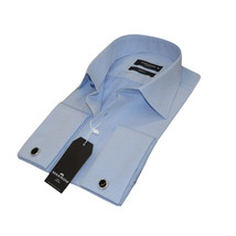 Men's Franco Gilberto Dress Shirt Cotton Blend French Cuffs Turkey 5482-418 Blue image 7