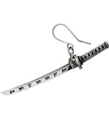 Alchemy Gothic Bushido Single Earring Japanese Katana Sword Hook Pewter ... - £12.60 GBP