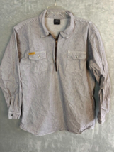 PRSN BLU PRISON BLUES US Men’s Hickory Stripe L/S Half Zipper Shirt size XL - £23.58 GBP