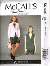 McCall&#39;s M7694 Misses 6 to 14 Jacket and Vest Melissa Watson Sewing Pattern New - £13.13 GBP