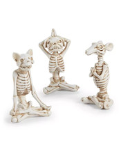 doing yoga 3 Yoga Skeleton spook &amp; fun, this  Holiday Lane dog, cat and rat - £36.61 GBP