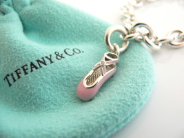 Tiffany &amp; Co Bracelet Diamond Pink Enamel Ballet Slipper Shoe Bangle Silver Gift - £626.18 GBP