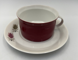 Vintage Rosenthal Germany Pink Gray Luna Park Cup And Saucer Secunda Floral Tea - £11.98 GBP
