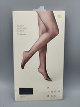 A New Day Womens Solid Black Sheer Hosiery Tights Size M/L 20 Denier - £3.03 GBP