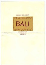 Bali Indisch Restaurant Menu Amsterdam The Netherlands 1960s  - £17.13 GBP