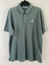 Travis Mathew Polo Shirt Size Large Green Pima Cotton Iridescent Renaissance - £20.15 GBP