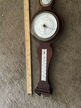 Vintage Airguide Mahogany Wall Barometer/Weather Station | Banjo Style | 24”H - £130.27 GBP