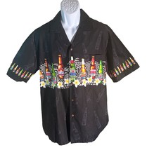 PACIFIC LEGEND APPAREL Men&#39;s Short Sleeve Button Down Cocktail Shirt Bla... - $14.84