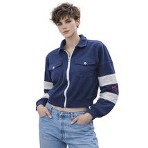 VTG Late 1970s Boston Traders Striped Sleeve Zip Jacket Elastic Waist M/L - $69.25